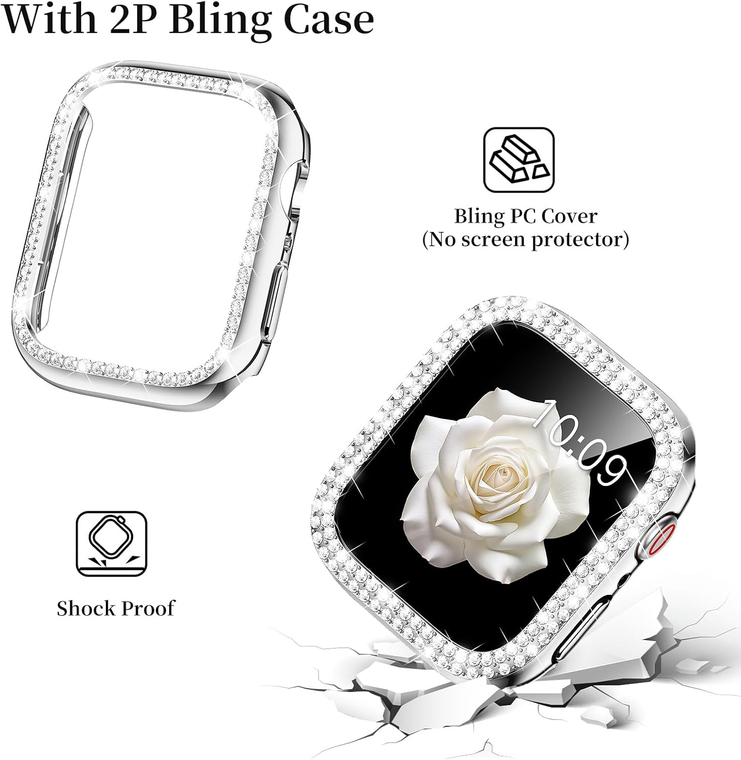 Mosonio Apple Watch Band Case 2-Pack Metal Bling PC 10 71nAQnVzDyL. AC SL1500 1