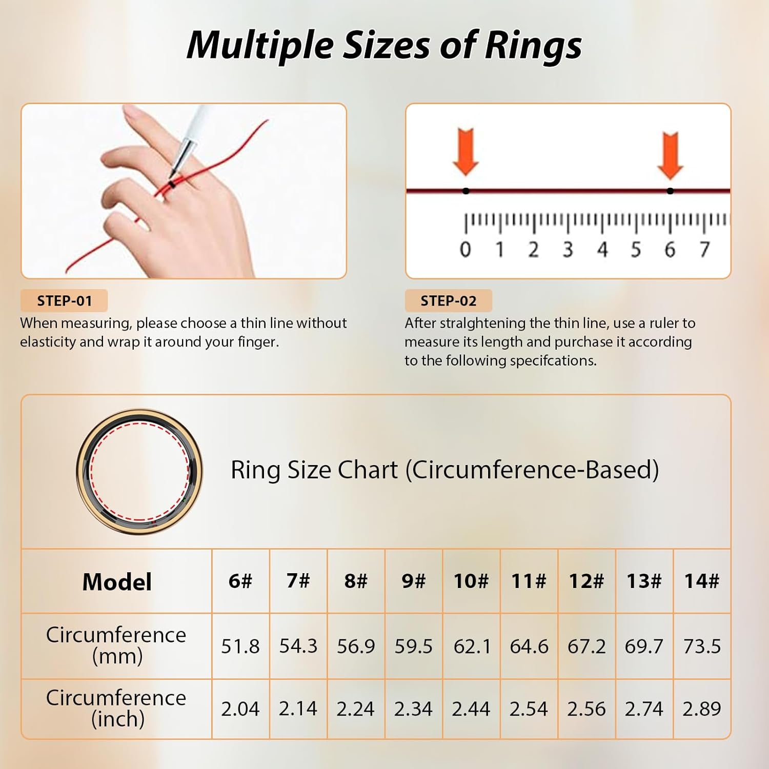 Smart Health Ring - Gold