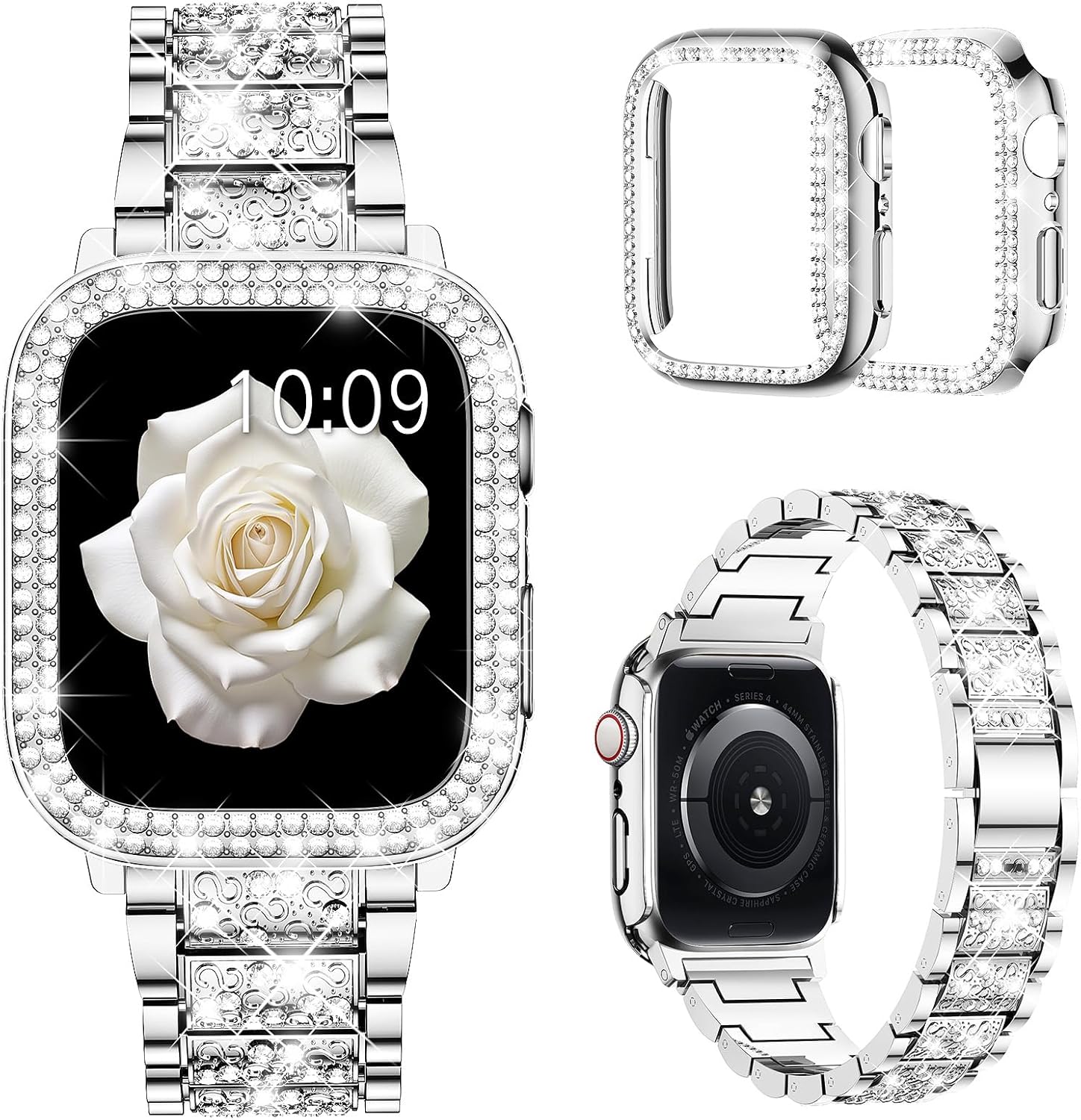 Mosonio Apple Watch Band Case 2-Pack Metal Bling PC 2 Featured product image