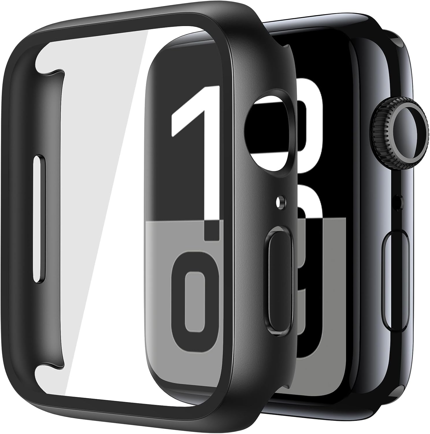 Misxi Case with Screen Protector for 46mm Apple Watch Series 11 10 2 Pack Cover with Tempered Glass for 11 10 Scratch Resistant Sensitive Touch Protection Black