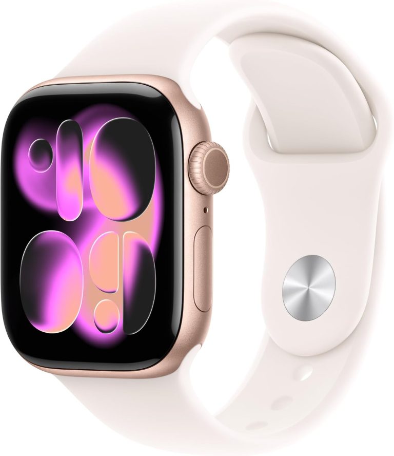 Apple Watch Series 11 [GPS 42mm] Smartwatch with Rose Gold Aluminum Case with Light Blush Sport Band – S/M. Sleep Score, Fitness Tracker, Health Monitoring, Always-On Display, Water Resistant