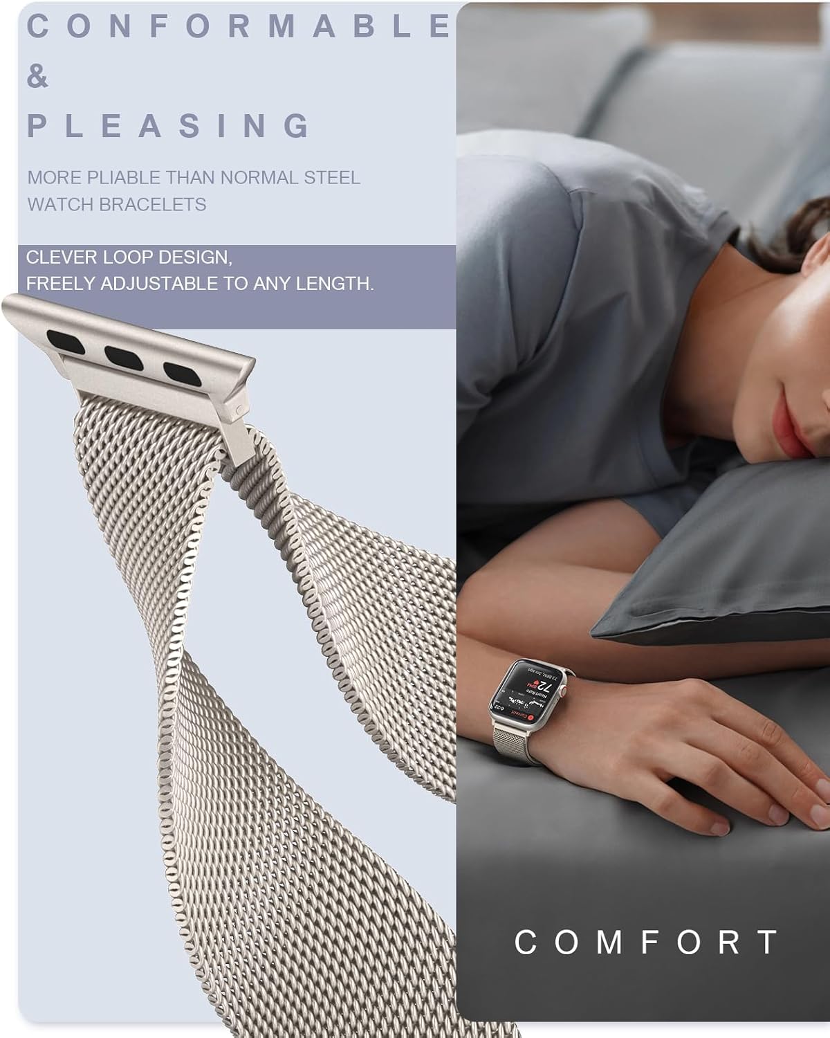 Original Milanese Loop Compatible with Apple Watch Bands for Women & Men | 40/41/42/38mm Stainless Steel Mesh Strap with Magnetic Clasp, Casual & Business, Fits iWatch Series 11 10 9 8 7 6 5 4 SE3 2 1 — Real-World Performance