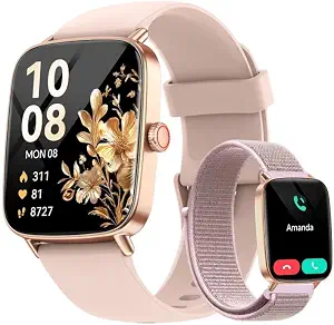 Smart Watch for Women, 1.85" HD Smartwatch Compatible iPhone/Samsung/Android (Answer/Make Calls), 100+ Sport Modes Fitness Tracker with Heart Rate/Sleep/SpO2 Monitor, IP68 Waterproof, with 2 Bands 16 Smart Watch for Women, 1.85″ HD Smartwatch Compatible iPhone/Samsung/Android (Answer/Make Calls), 100+ Sport Modes Fitness Tracker with Heart Rate/Sleep/SpO2 Monitor, IP68 Waterproof, with 2 Bands