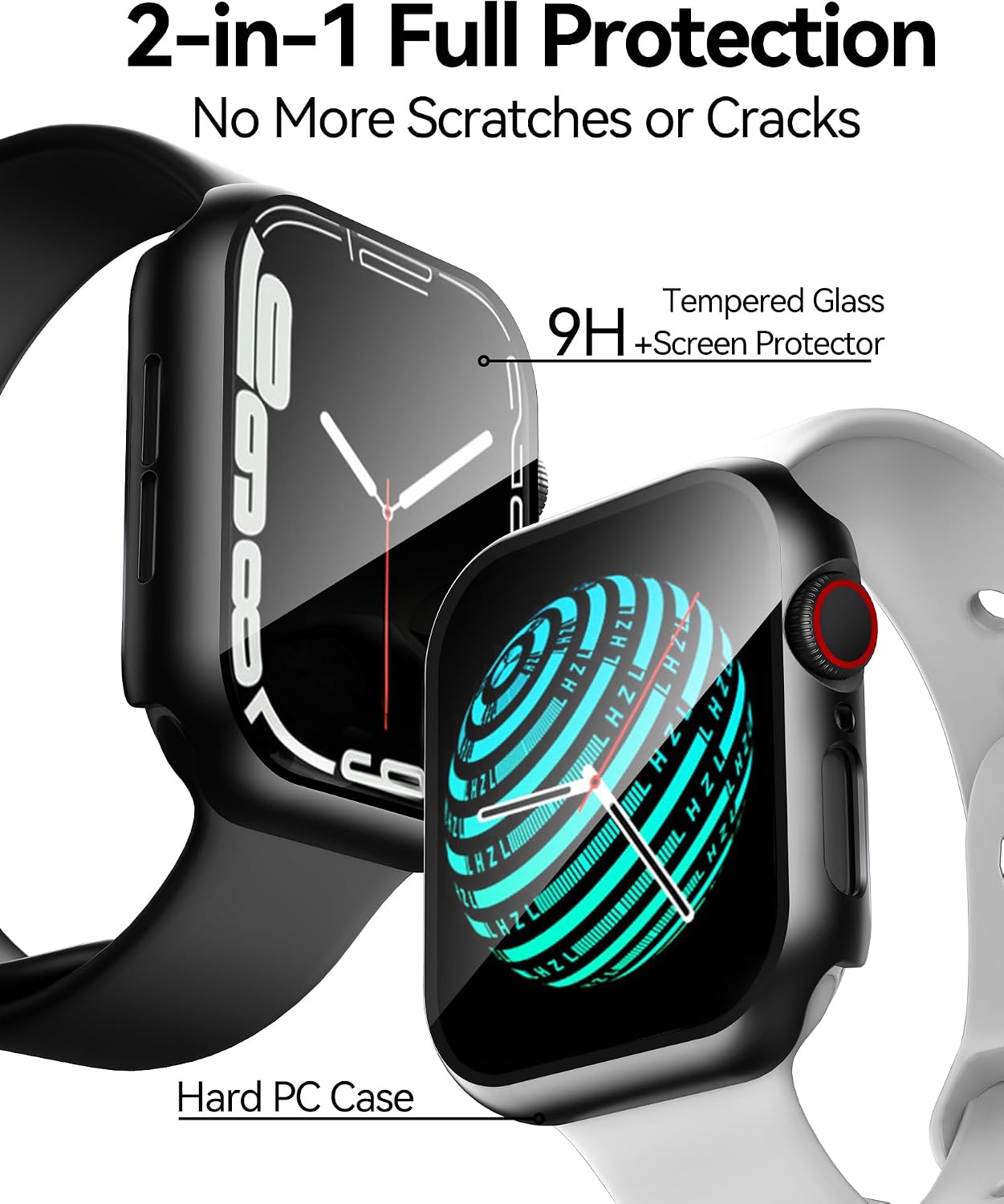 Smiling 2 Pack Case Compatible with Apple Watch SE 3 (2025)/ SE 2/ SE/Series 6/5/4 44mm with Tempered Glass Screen Protector, Hard PC Case Overall Protective Cover - Black 3 Smiling 2 Pack Case Compatible with Apple Watch SE 3 (2025)/ SE 2/ SE/Series 6/5/4 44mm with Tempered Glass Screen Protector, Hard PC Case Overall Protective Cover - Black — Overview