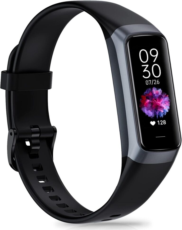 Fitness Tracker with 24/7 Heart Rate, Activity Trackers with Blood Pressure Sleep Monitor, 1.10″ AMOLED Screen Step Tracker, Waterproof Step Counter, Health Smart Watch Pedometer for Women Men