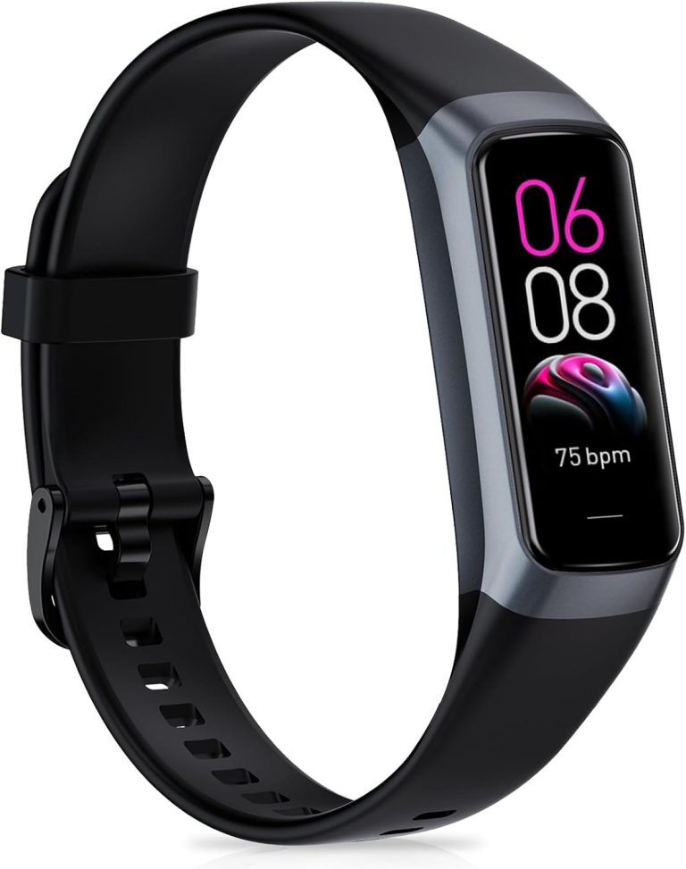 Fitness Tracker with Heart Rate/Blood Pressure/Pedometer/Calories/Sleep | Activity Tracker with 1.1″” AMOLED Screen, Step Tracker for Android iPhones Women Men