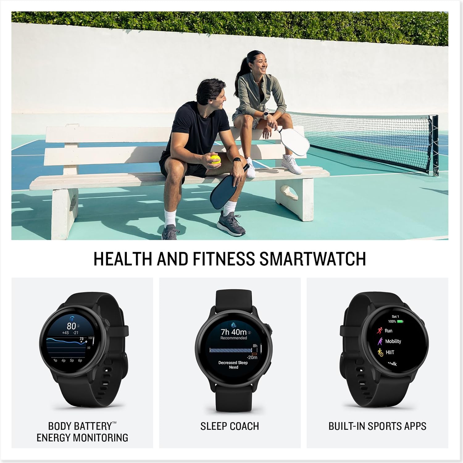 Garmin vívoactive® 6, Health & Fitness GPS Smartwatch, 42mm, Slate 4 Garmin vívoactive® 6, Health & Fitness GPS Smartwatch, 42mm, Slate — Key Features