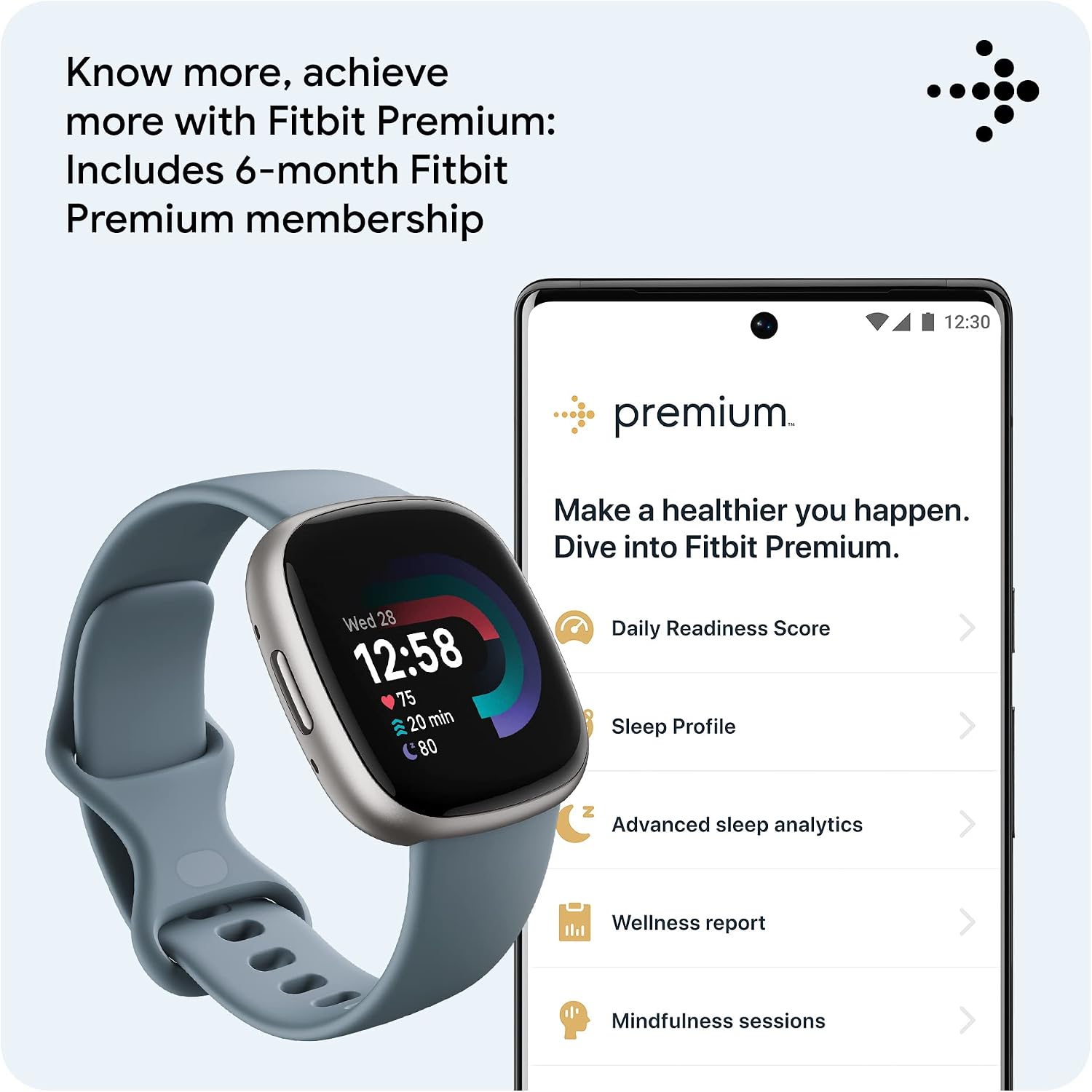 Google Fitbit Versa 4 Fitness Smartwatch, - Waterfall Blue/Platinum — Ease of Use and Maintenance