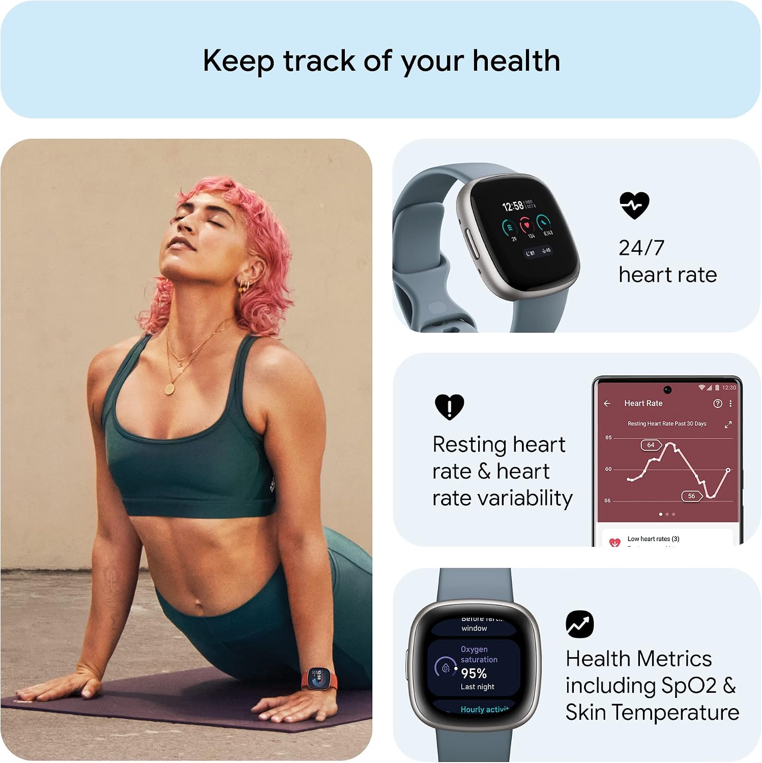 Google Fitbit Versa 4 Fitness Smartwatch, - Waterfall Blue/Platinum — Real-World Performance