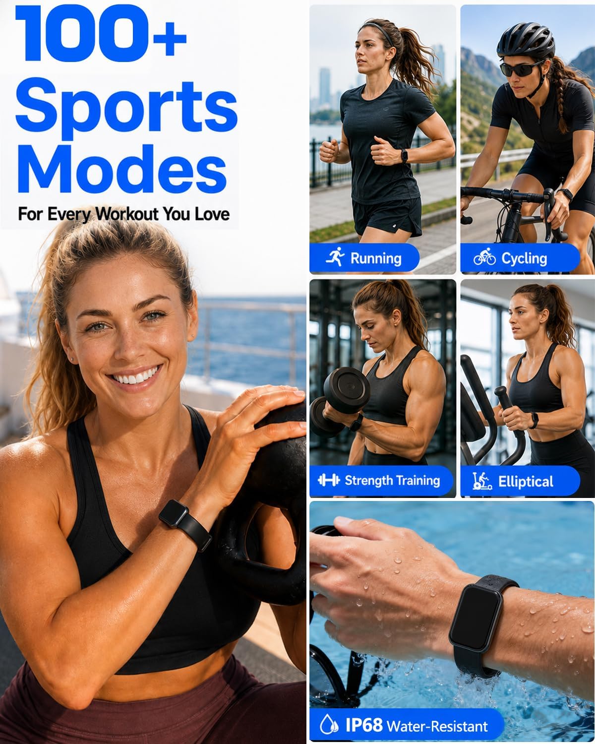 MorePro Health Fitness Tracker for Women Men, 24/7 Heart Rate Blood Pressure & Oxygen Monitoring, Sleep Tracker, 100+ Sport Modes Smart Watch, IP68 Waterproof, 2 Bands, Compatible Android iOS — Ease of Use and Maintenance