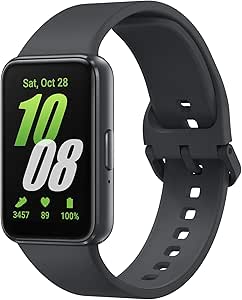 SAMSUNG Galaxy FIT 3 [2025, 40MM] 1.6″ AMOLED Display | IP68 Water Resistant | 14 Days Battery Life | 100+ Watchfaces | 100+ Exercise Modes | International Model (Fast Charger Bundle, Black)