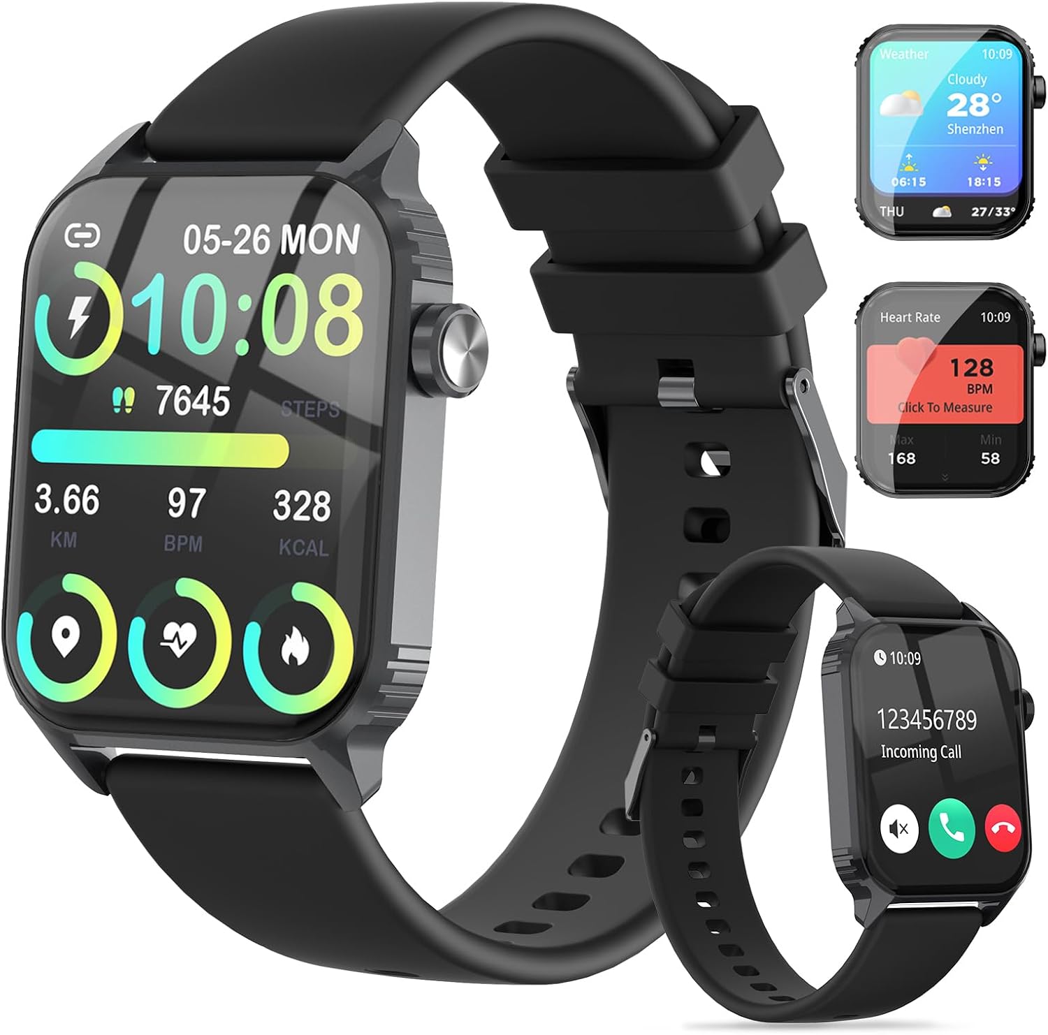 Smart Watch for Men, 120 Sports Modes Smartwatch with 1.83" HD, Alexa Built-in, Heart Rate/Sleep Monitor, IP67 Waterproof, Bluetooth Call & Music Control Fitness Watch for iPhone/Android (Black) 2 Smart Watch for Men, 120 Sports Modes Smartwatch with 1.83" HD, Alexa Built-in, Heart Rate/Sleep Monitor, IP67 Waterproof, Bluetooth Call & Music Control Fitness Watch for iPhone/Android (Black)