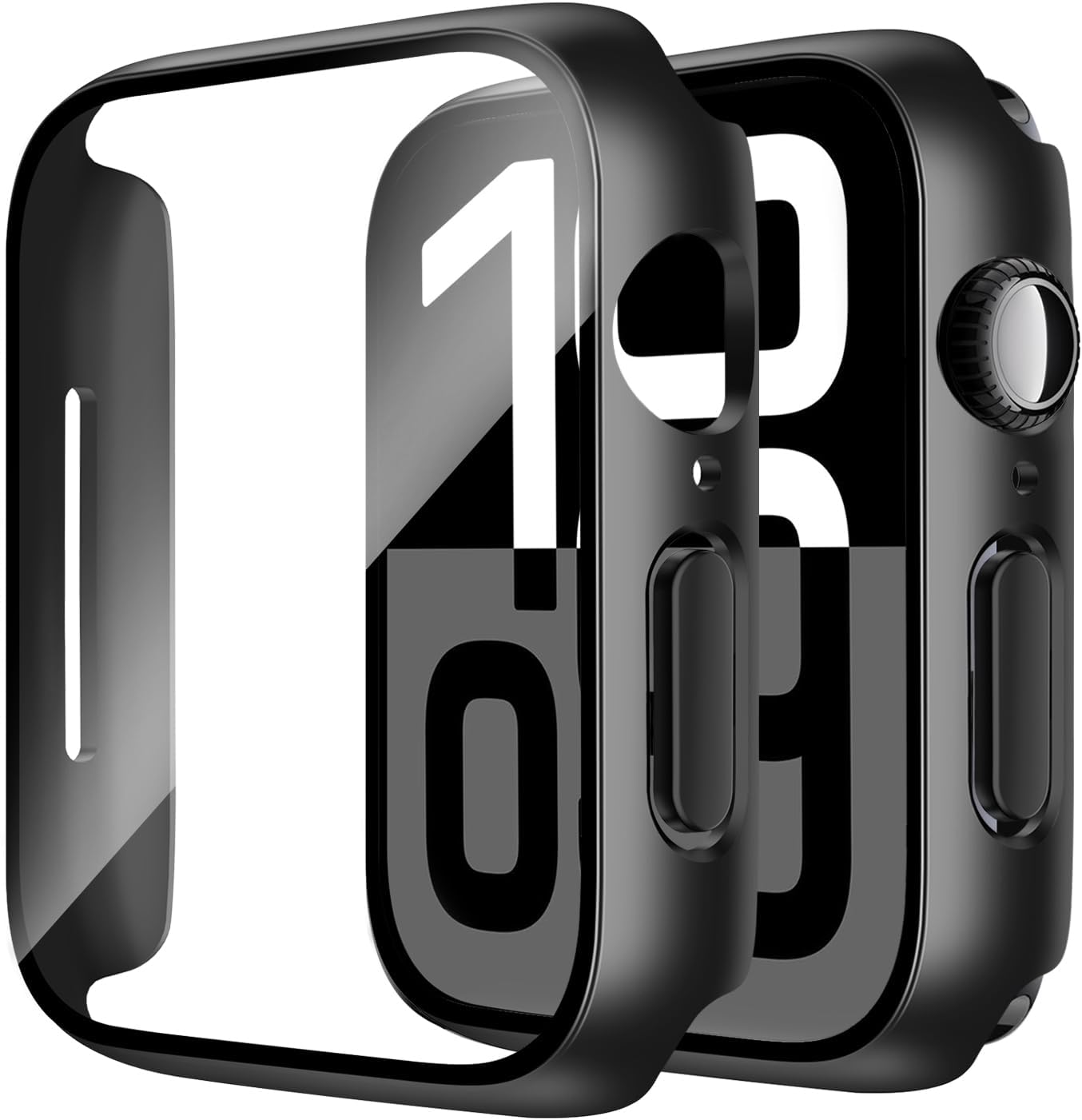 Smiling 2 Pack Case Built in Tempered Glass Screen Protector Compatible with Apple Watch Series 11 2