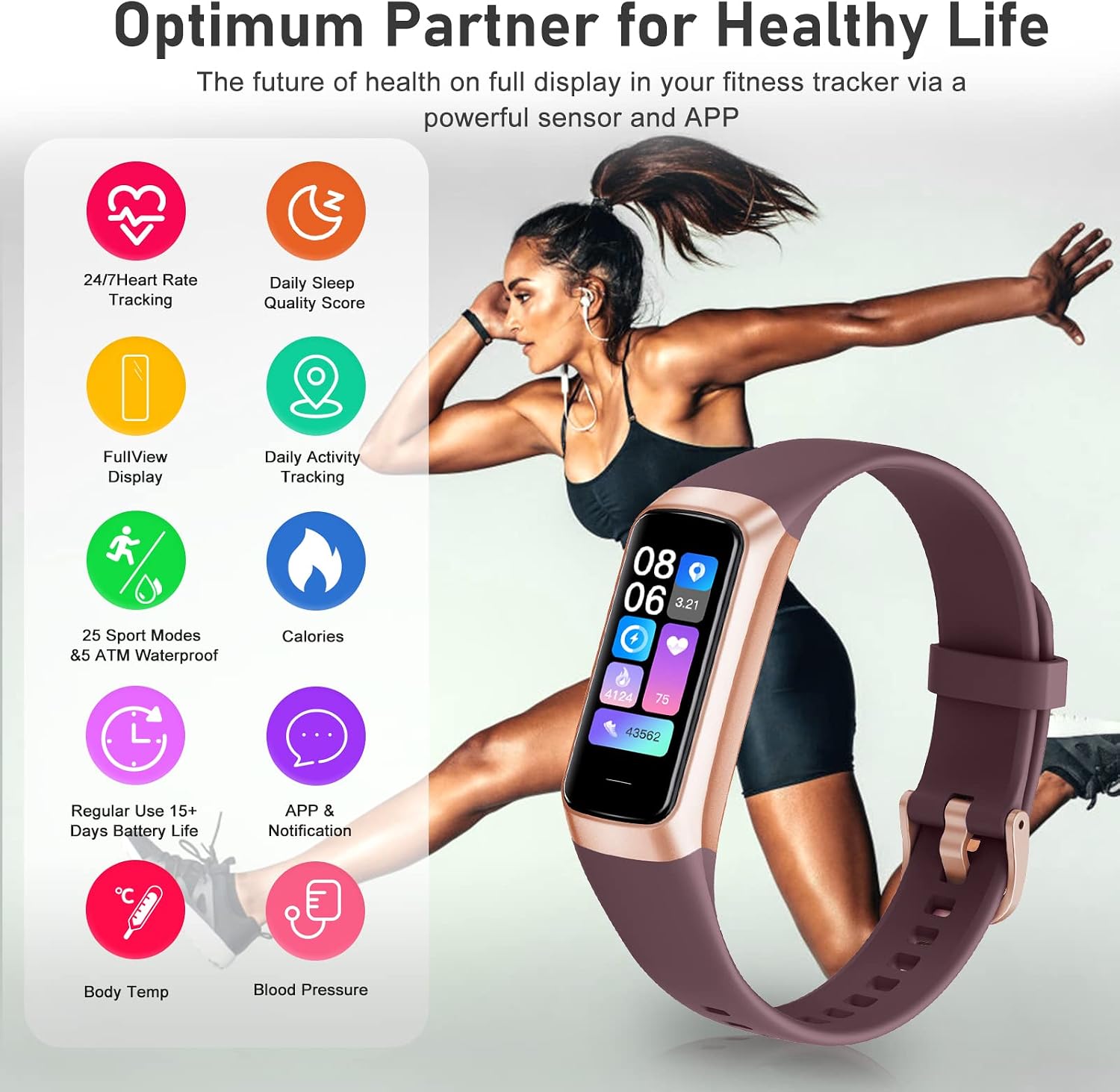 Zeacool Fitness Tracker with 24/7 Heart Rate, Blood Oxygen Blood Pressure Sleep Monitor, Activity Trackers 5 ATM Waterproof,Step Calorie Counter Pedometer Health Smart Watch for Women Men 4 Zeacool Fitness Tracker with 24/7 Heart Rate, Blood Oxygen Blood Pressure Sleep Monitor, Activity Trackers 5 ATM Waterproof,Step Calorie Counter Pedometer Health Smart Watch for Women Men — Key Features