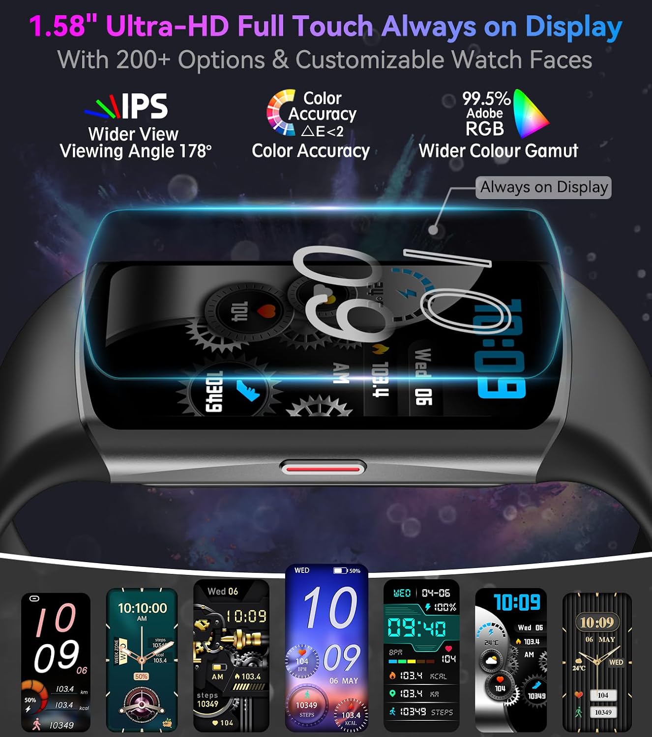 Smart Watch Fitness Tracker with 24/7 Heart Rate, Blood Oxygen Blood Pressure Monitor Sleep Tracker 120 Sports Modes Activity Trackers Step Calorie Counter IP68 Waterproof for Andriod iPhone Women Men 3 Smart Watch Fitness Tracker with 24/7 Heart Rate, Blood Oxygen Blood Pressure Monitor Sleep Tracker 120 Sports Modes Activity Trackers Step Calorie Counter IP68 Waterproof for Andriod iPhone Women Men — Overview