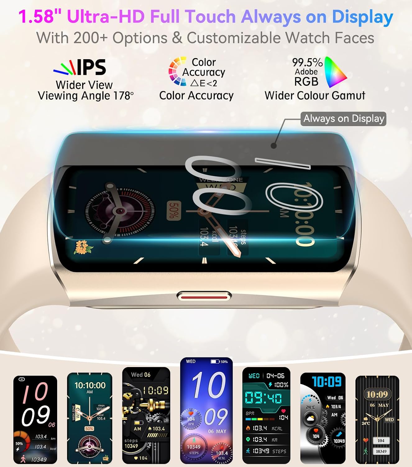Smart Watch Fitness Tracker with 24/7 Heart Rate, Blood Oxygen Blood Pressure Monitor Sleep Tracker 120 Sports Modes Activity Trackers Step Calorie Counter IP68 Waterproof for Andriod iPhone Women Men — Overview