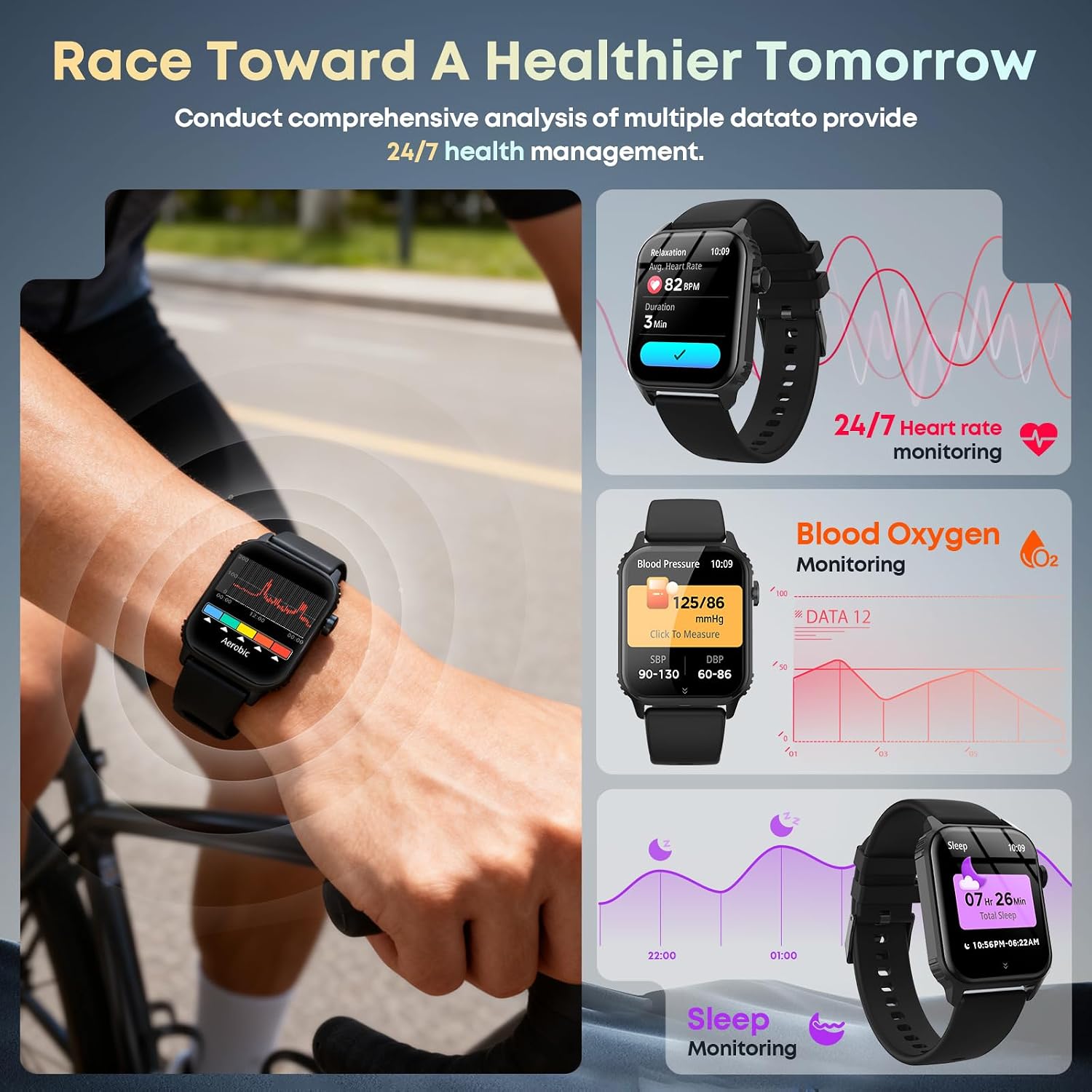 Smart Watch for Men, 120+ Sports Modes Smartwatch with 1.83" HD Touchsreen, Sleep Monitor, IP67 Waterproof, Bluetooth Call & Music Control Fitness Watch for iPhone/Android (Black) 4 Smart Watch for Men, 120+ Sports Modes Smartwatch with 1.83" HD Touchsreen, Sleep Monitor, IP67 Waterproof, Bluetooth Call & Music Control Fitness Watch for iPhone/Android (Black) — Key Features