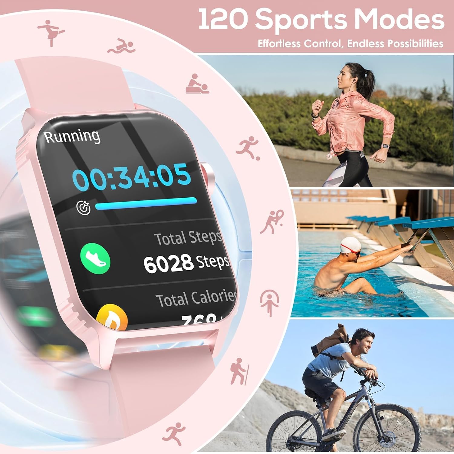 Smart Watch for Women, 120 Sports Modes Smartwatch with 1.83" HD, Alexa Built-in, Heart Rate/Sleep Monitor, IP67 Waterproof, Bluetooth Call & Music Control Fitness Watch for iPhone/Android (Pink) 6 Smart Watch for Women, 120 Sports Modes Smartwatch with 1.83" HD, Alexa Built-in, Heart Rate/Sleep Monitor, IP67 Waterproof, Bluetooth Call & Music Control Fitness Watch for iPhone/Android (Pink) — Ease of Use and Maintenance