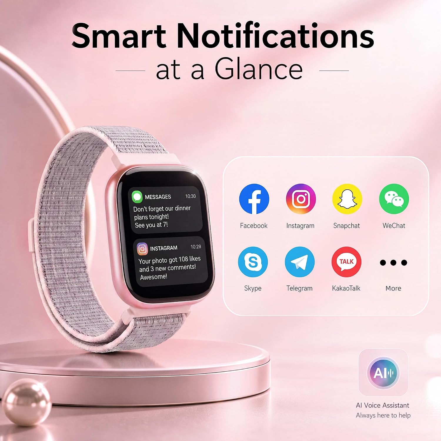 Smart Watch for Women, Bluetooth Answer/Make Calls, 1.83"HD Screen, 2 Bands — Ease of Use and Maintenance