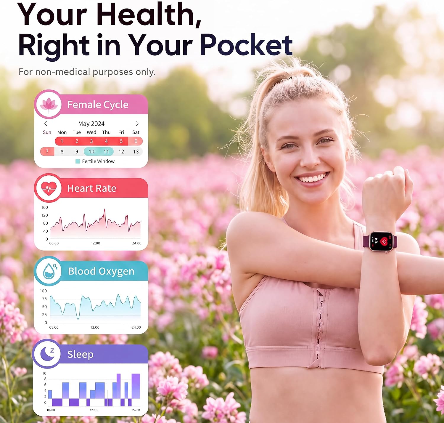 Smart Watch for Women, Bluetooth Answer/Make Calls, 1.83"HD Screen, 2 Bands — Key Features