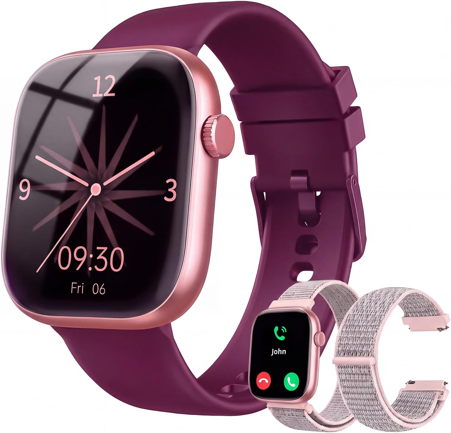 Smart Watch for Women Bluetooth Answer Make Calls 1 83 HD Screen 2 Bands
